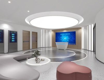 现代公司前台3D模型下载